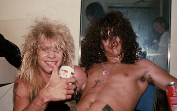 Fired Guns n' Roses drummer Steven Adler with Slash, in 1986